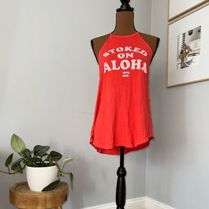 BILLABONG "Stoked On Aloha" high neck tank size medium NEVER worn